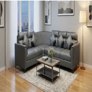 Premium Grey Fabric Corner Sofa Set