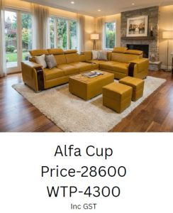 Mustard Yellow Fabric Corner Sofa Set