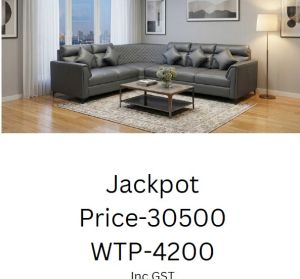 Premium Grey Fabric Corner Sofa Set