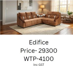Classic Brown Fabric Corner Sofa Set