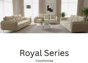 Classic Cream Fabric Sofa Set