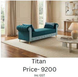 Velvet Blue Chaise Lounge Sofa