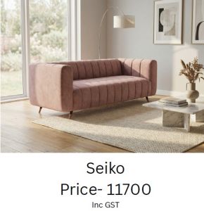 Modern Blush Fabric Two Seater Sofa