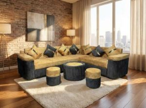 Urban Dual Tone Fabric Corner Sofa Set