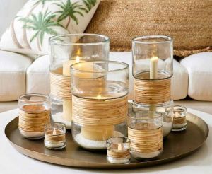 Glass Hurricane Candle Holder for Pillar Candles