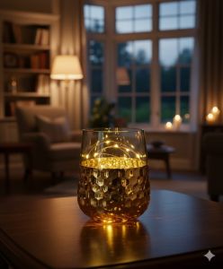 Hurricane W Hammered Glass T Light Holder