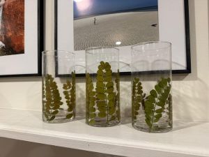 Leaf Glass Hurricane Candle Holder