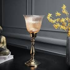 Tall Glass Hurricane Candle Holder