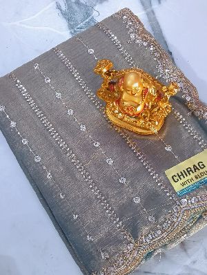 Ladies Sequence Work Space Silk Saree