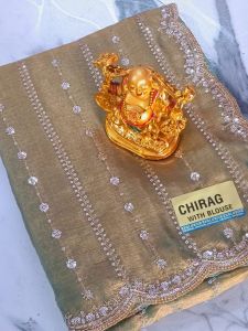 Ladies Sequence Work Space Silk Saree