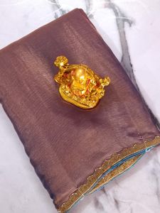 Ladies Plain Space Silk Saree