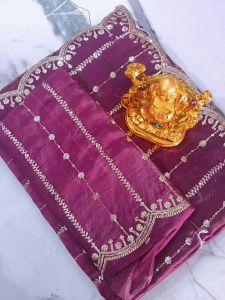 Ladies Sequence Work Space Silk Saree