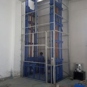 Mild Steel Hydraulic Double Mast Industrial Cage Lift