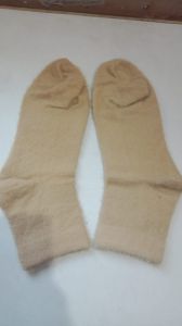 Beige Plain Ankle Length Ladies Socks