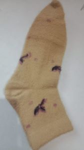 Beige Printed Ankle Length Ladies Socks