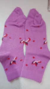 Light Purple Printed Ankle Length Ladies Socks