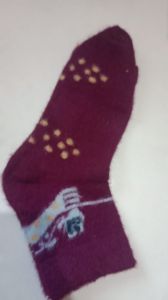 Maroon Printed Ankle Length Ladies Socks