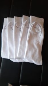 White Plain Ankle Length Cotton Socks
