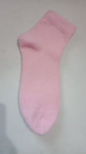 Light Pink Plain Ankle Length Ladies Socks