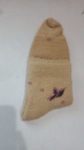 Beige Printed Ankle Length Ladies Socks
