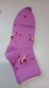 Light Purple Printed Ankle Length Ladies Socks