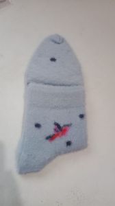 Light Grey Printed Ankle Length Ladies Socks