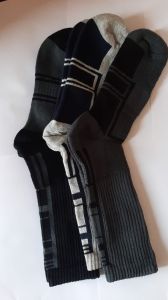 Men Cotton Patterned Crew Socks