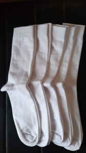 White Plain Ankle Length Cotton Socks