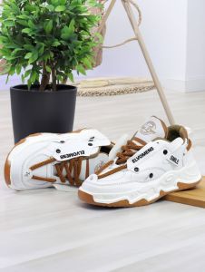 Brown and White Funky Sneaker Shoes
