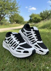 Lightweight Black and White Mens Sports Shoes