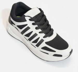 Lightweight Black and White Mens Sports Shoes