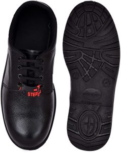 Mens Black Leather Safety Shoes