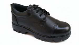 Mens Premium Black Leather Safety Shoes