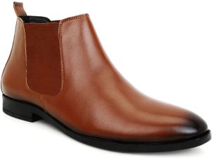 Modern Brown Leather Chelsea Boots