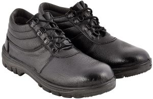 Shock Proof Black Leather Safety Boots