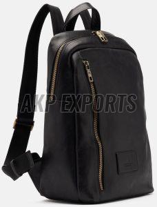 Black Leather Backpack Bag