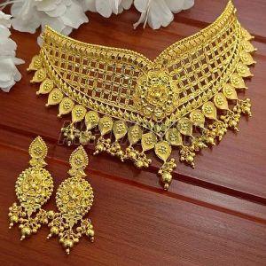 Bridal Golden Choker Necklace Set