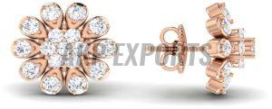 Floral Shaped American Diamond Earring