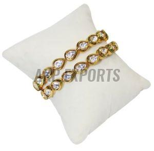 Golden Kundan Bangle Set