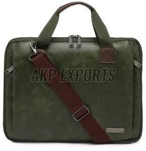 Green Luxury Leather Laptop Bag