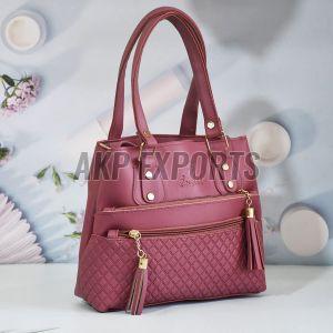 Ladies Pink Leather Handbag