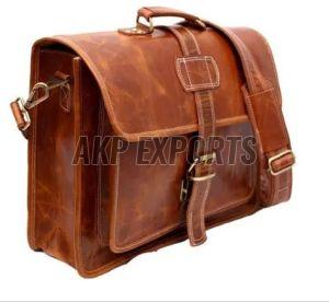 Vintage Style Genuine Leather Laptop Bag