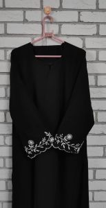 Beautiful Firdous Embroidery Sleeve Work Abaya Burkha