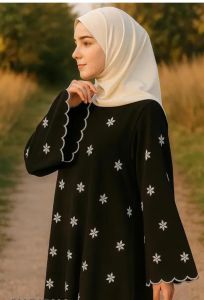 Beautiful Firdous Full Embroidery Work Abaya Burkha