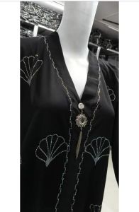 Women Beautiful Imported Nida Full Stone Work Abaya Burkha