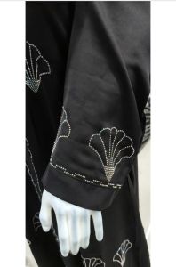 Women Beautiful Imported Nida Full Stone Work Abaya Burkha