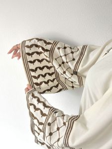 White Embroidery Sleeve Abaya Burkha
