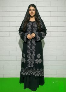 Women Beautiful Black Stretchable Lycra Jacket Abaya Burkha