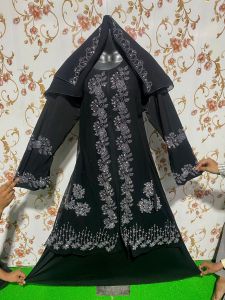 Women Beautiful Black Stretchable Lycra Jacket Abaya Burkha