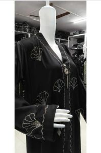 Women Beautiful Imported Nida Full Stone Work Abaya Burkha